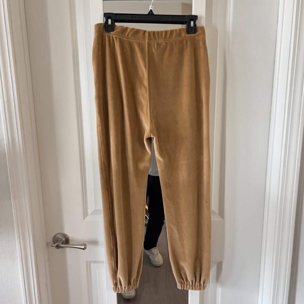 1102 Nili Lotan Women's Andreas Velour Track Pants Size XS Color tan White - Picture 5 of 5